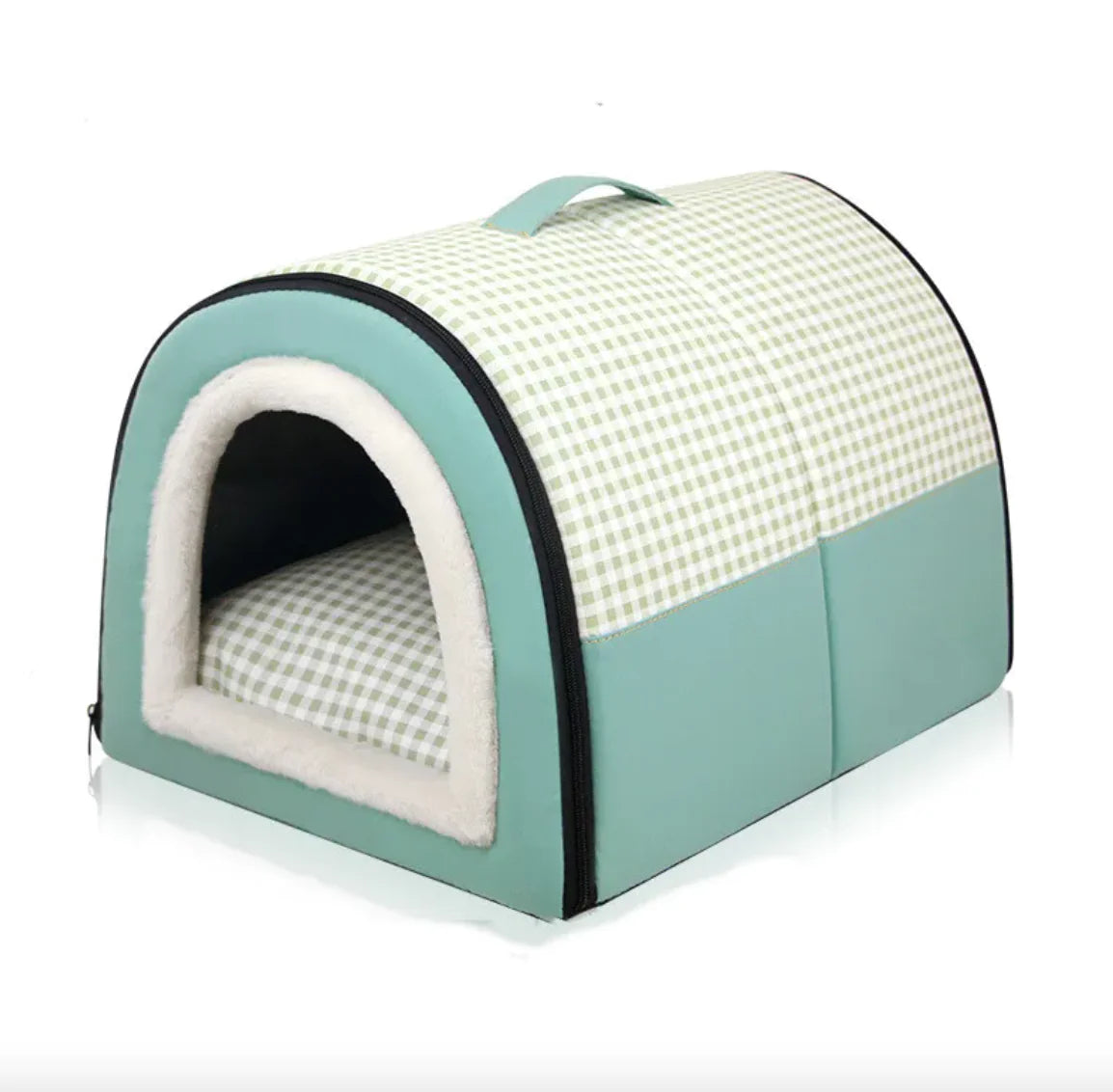 Winter Thickened Semi-Enclosed Pet Bed