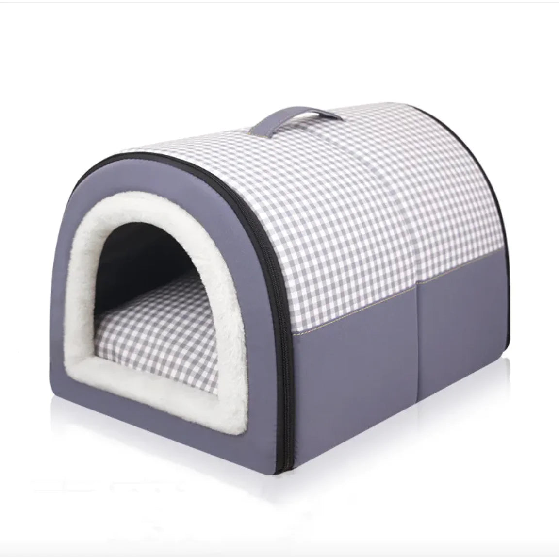 Winter Thickened Semi-Enclosed Pet Bed